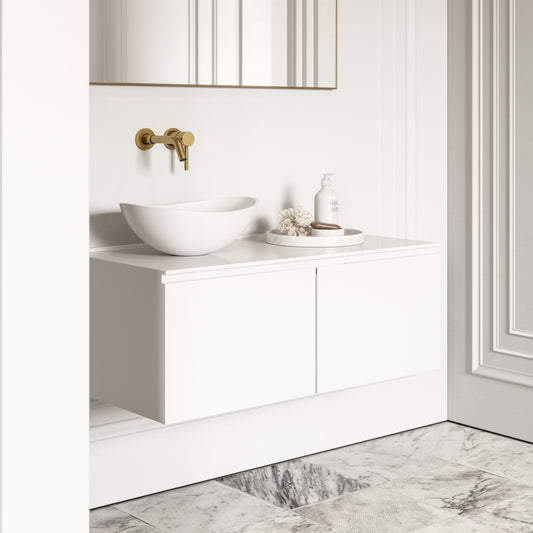 Luxor Matte White Stone Vanity Unit 1000mm