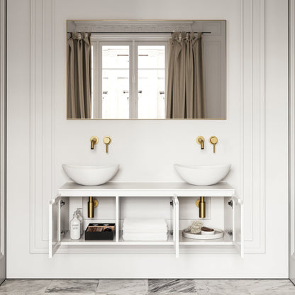 Luxor Matte White Stone Vanity Unit 1200mm