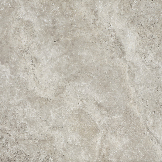 Manzoni Edge Grey Travertine Porcelain Wall or Floor Tile 600 x 600mm
