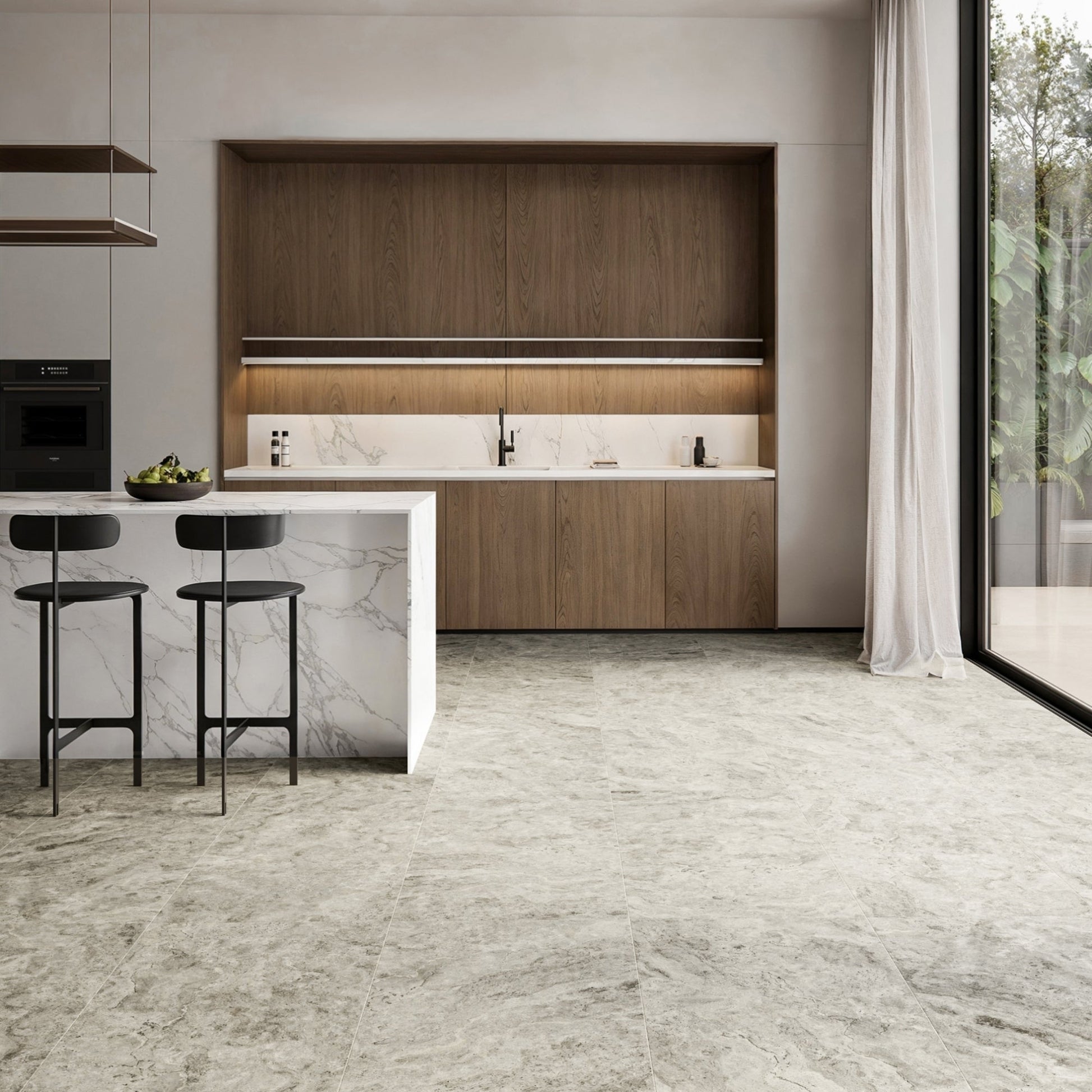 Manzoni Light Taupe Travertine Porcelain Wall or Floor Tile 1200 x 600mm