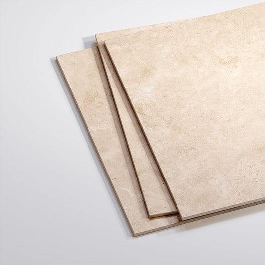 Manzoni Natural Travertine Porcelain Tile Wall or Floor Tile 600 x 600mm