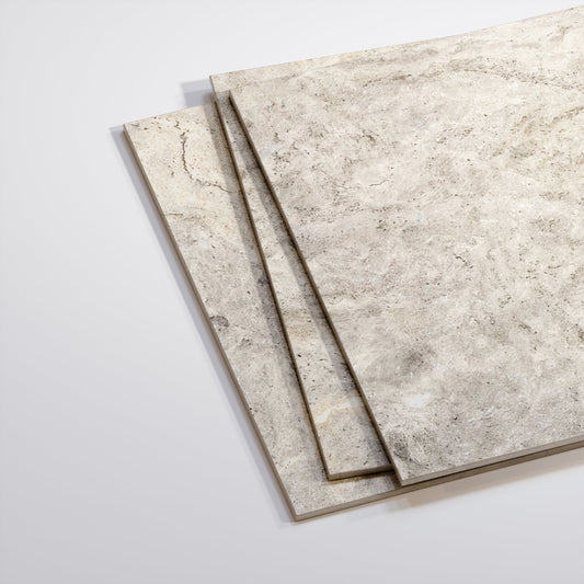 Manzoni Stone Beige Travertine Porcelain Wall or Floor Tile 600 x 600mm