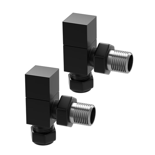 Matte Black Square Angled Radiator Valves