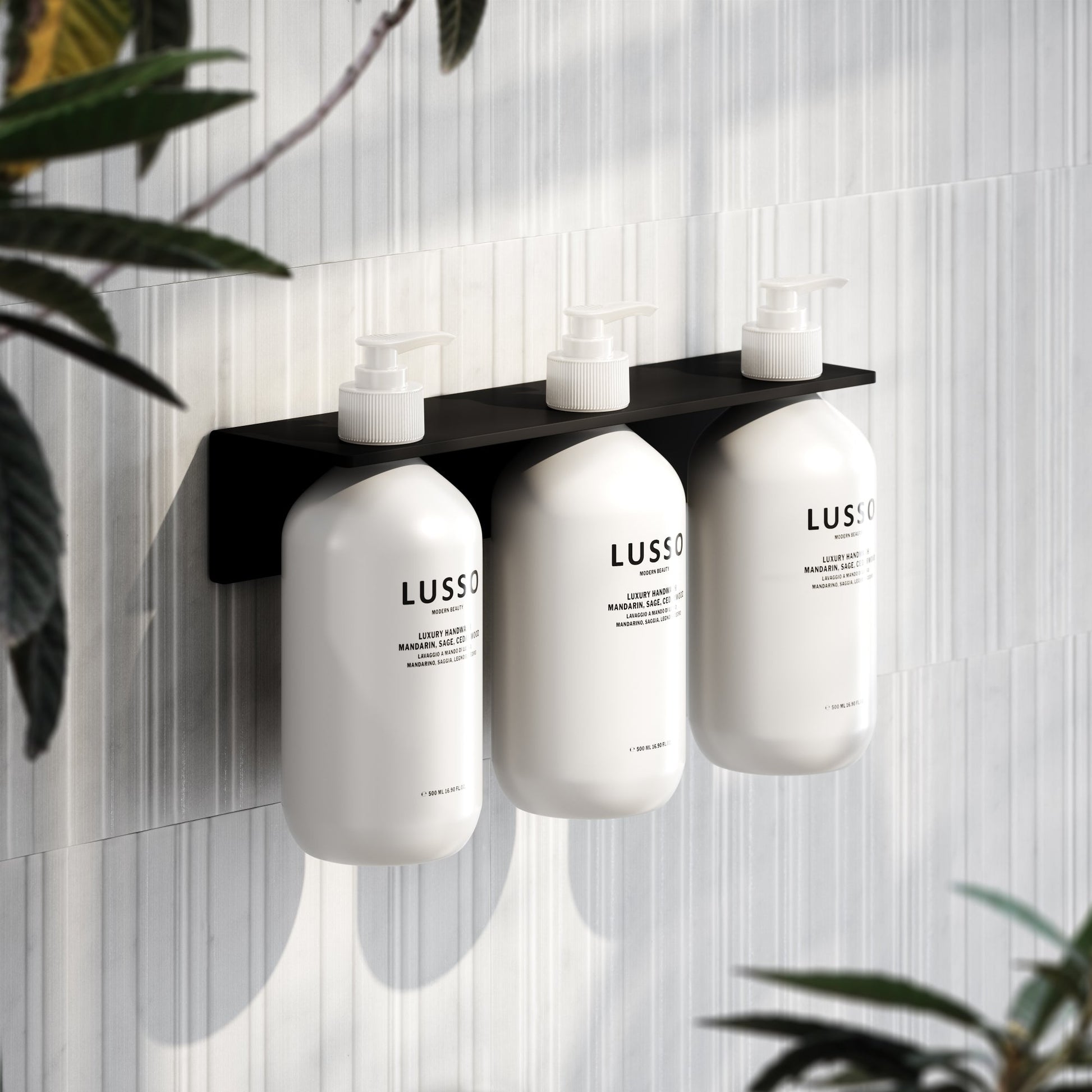Matte Black Triple Soap Dispenser Wall Bracket