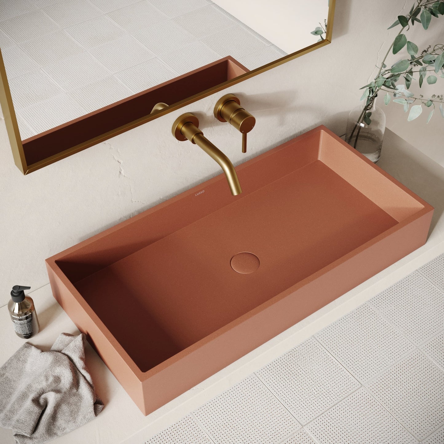 Mattoni Terracotta Concrete Countertop Basin 800mm