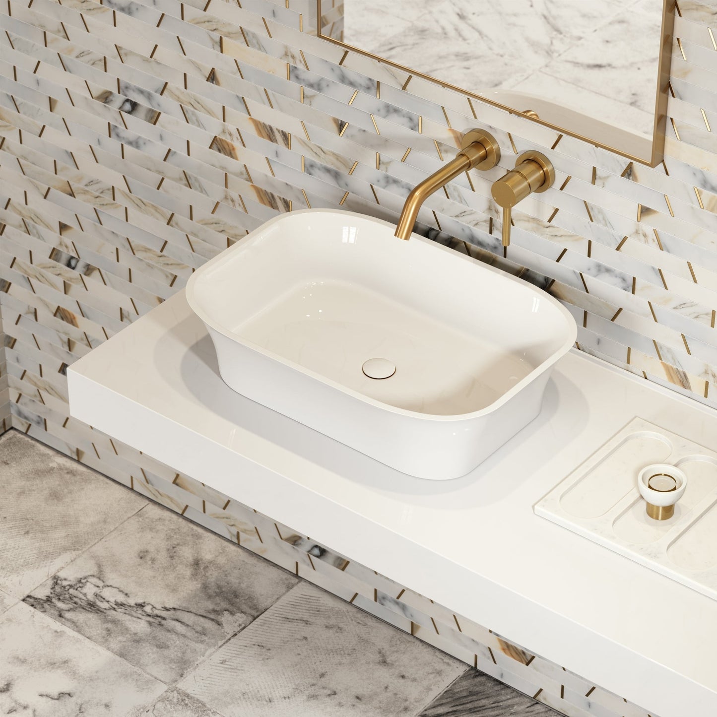 Maya Countertop Stone Basin 550mm