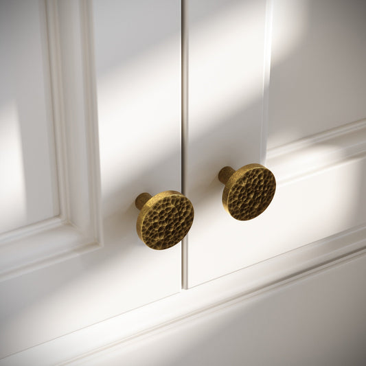 Mayfair Aged Bronze Hammered Cabinet Knob