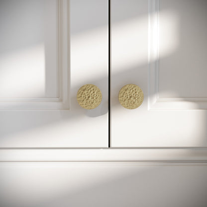 Mayfair Brushed Gold Hammered Cabinet Knobs
