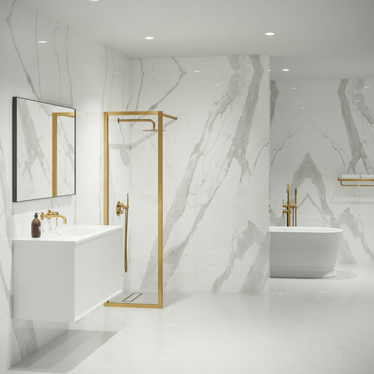 Mayfair Brushed Gold Shower Screen (All sizes)