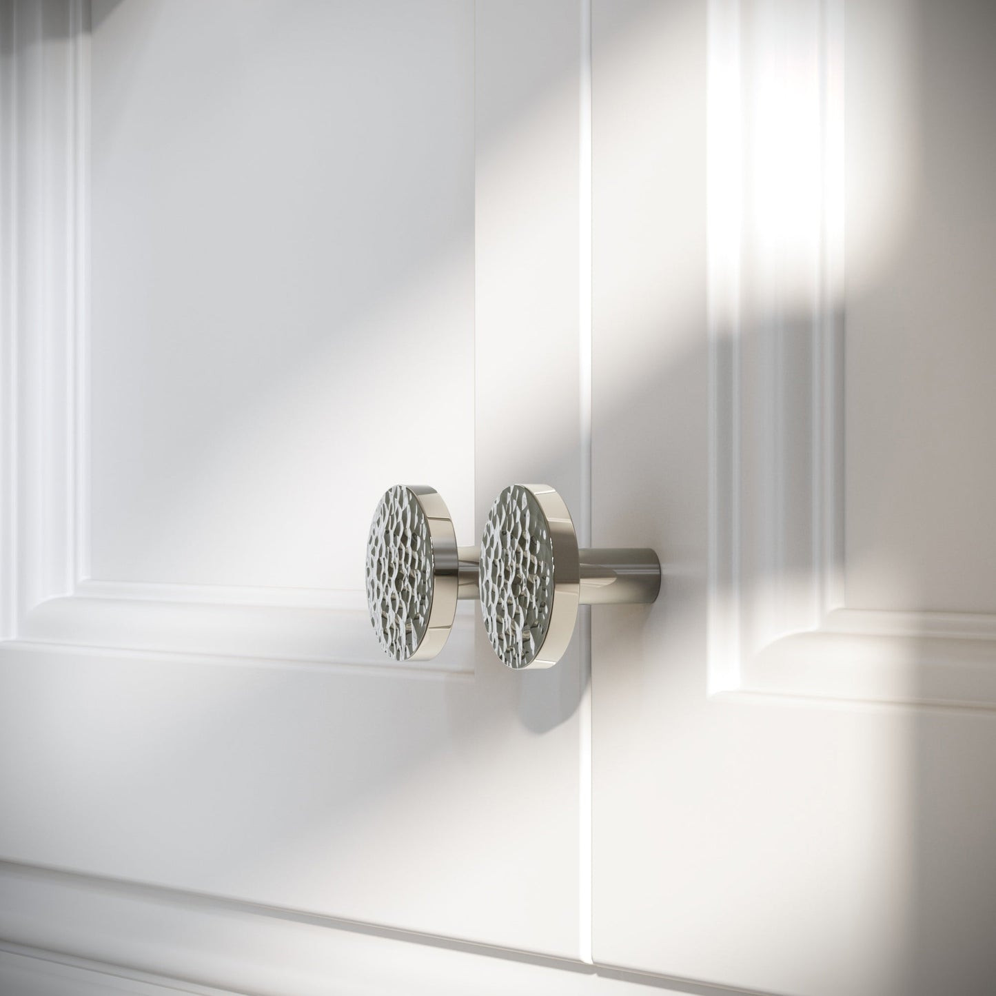 Mayfair Polished Nickel Hammered Cabinet Knob