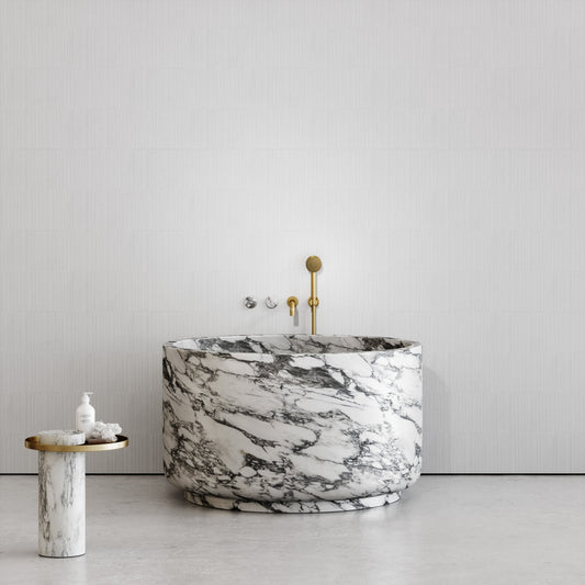 Minotti Arabescato Marble Freestanding Soaking Stone Bath 1200mm