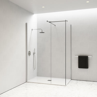Modular Complete Walk In Shower Enclosure Chrome - KIT B (ALL SIZES)