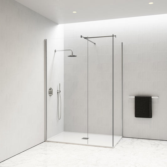 Modular Complete Walk In Shower Enclosure Chrome - KIT B (ALL SIZES)