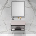 Modus Powder Pink Vanity Unit with Black Frame and Stone Basin 750mm