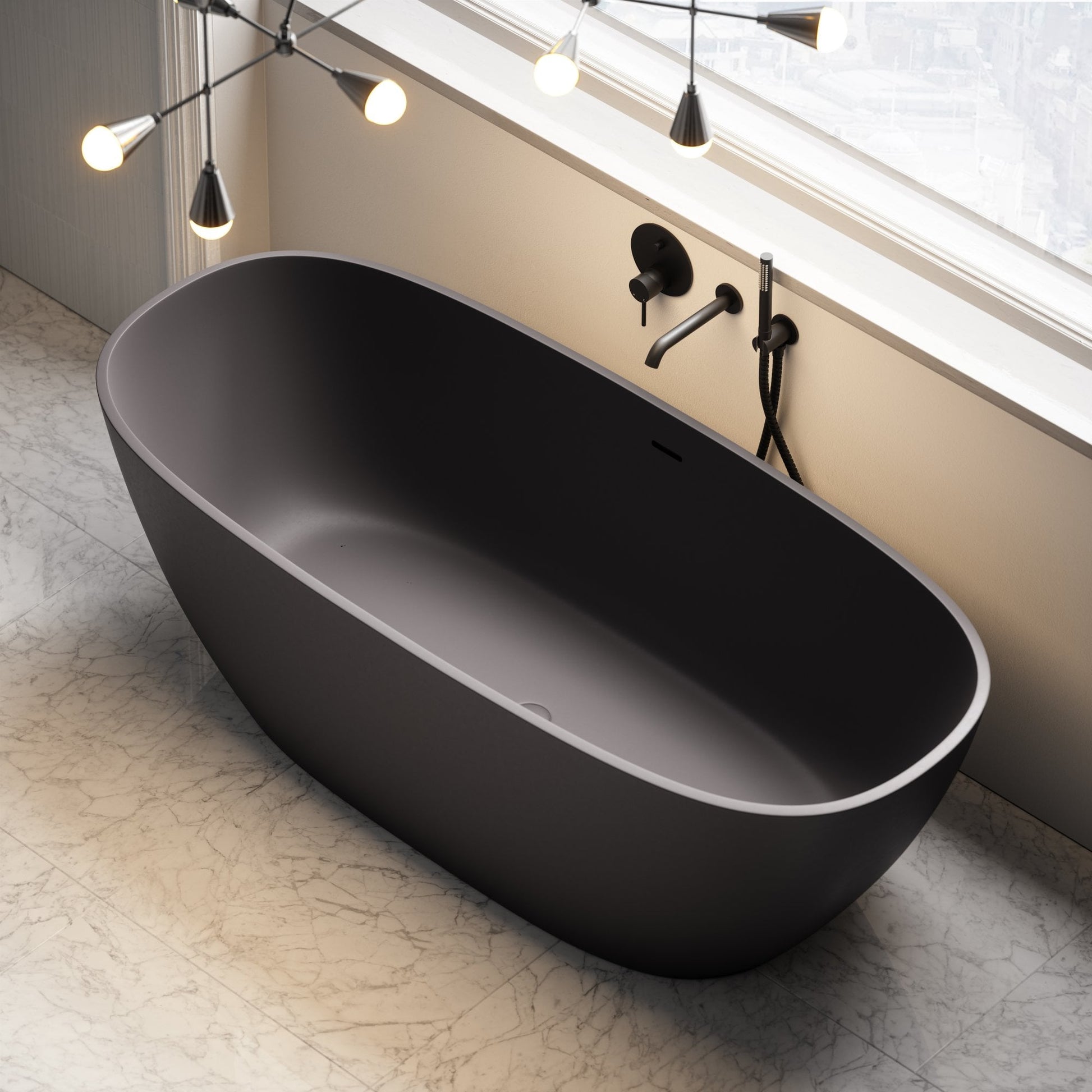 Monaco Charcoal Freestanding Stone Bath 1700mm