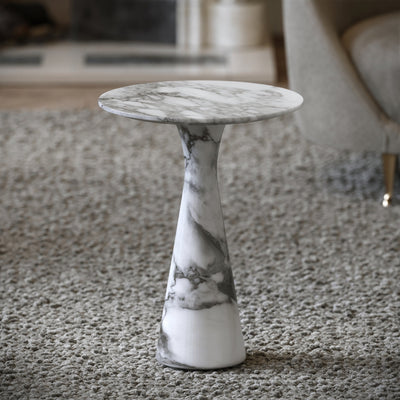 Monet Arabescato Marble Side Table 380mm