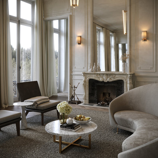 Monet Carrara Marble Side Table 380mm