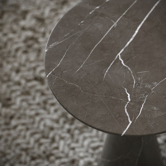 Monet Pietra Grey Marble Side Table 380mm