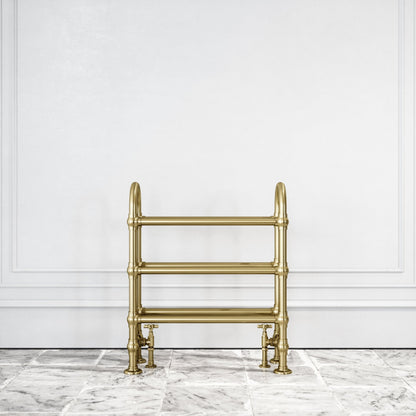 Montpelier Floor Mounted Traditional Towel Warmer Radiator Brushed Gold