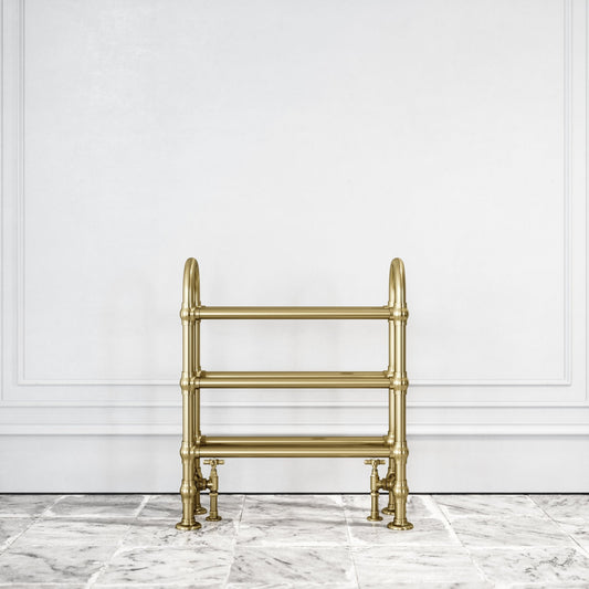 Montpelier Floor Mounted Traditional Towel Warmer Radiator Brushed Gold
