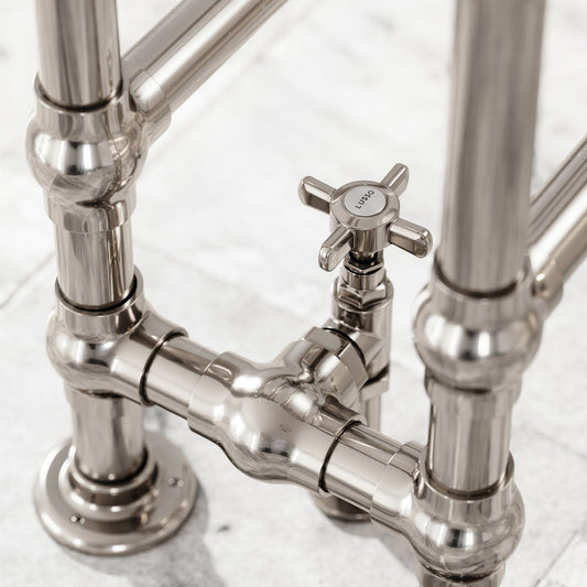 Montpelier Floor Mounted Traditional Towel Warmer Radiator Polished Nickel