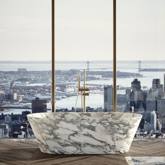 Muse Arabescato Marble Freestanding Bath 1700mm