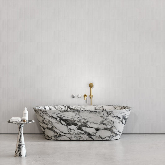 Muse Arabescato Marble Freestanding Bath 1700mm