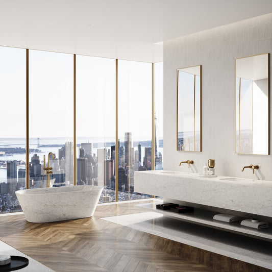 Muse Carrara Marble Freestanding Bath 1700mm