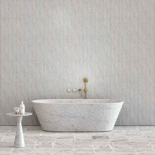 Muse Carrara Marble Freestanding Bath 1700mm