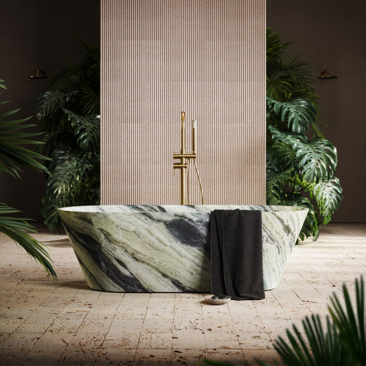 Muse Jade Green Marble Freestanding Bath 1700mm