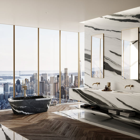 Muse Panda Marble Freestanding Bath 1700mm