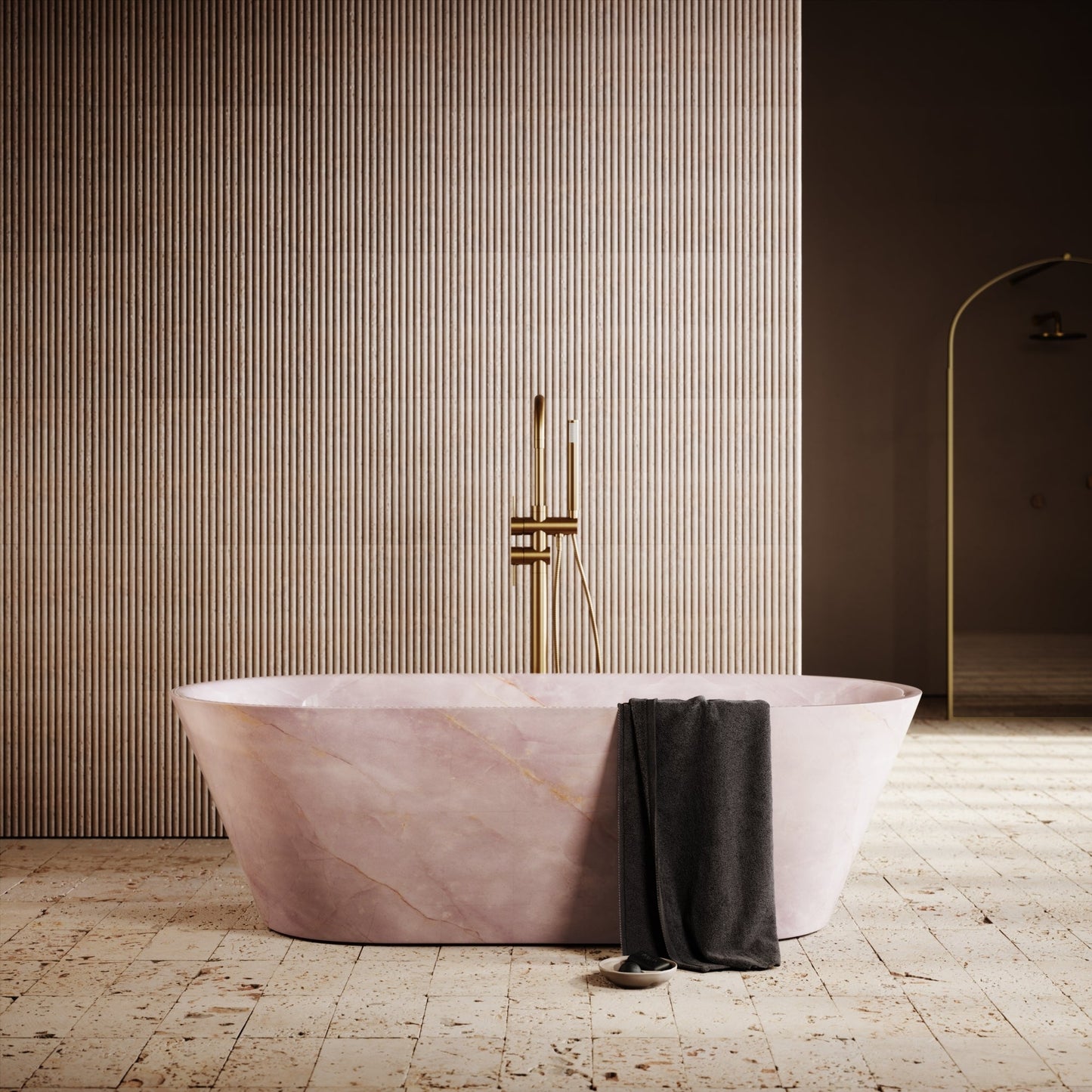 Muse Pink Onyx Freestanding Bath 1700mm