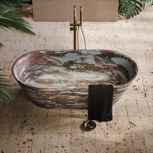 Muse Rosa Norwegian Marble Freestanding Bath 1700mm