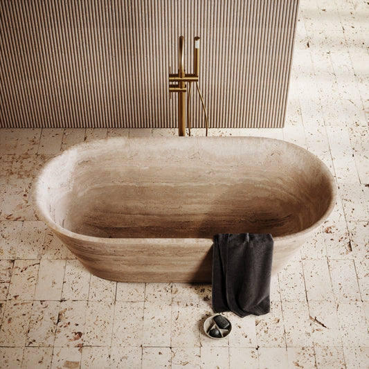 Muse Travertine Freestanding Bath 1700mm