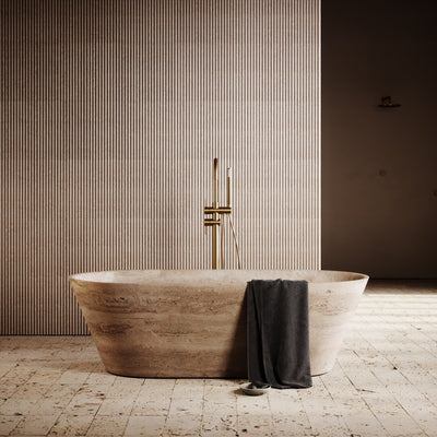 Muse Travertine Freestanding Bath 1700mm