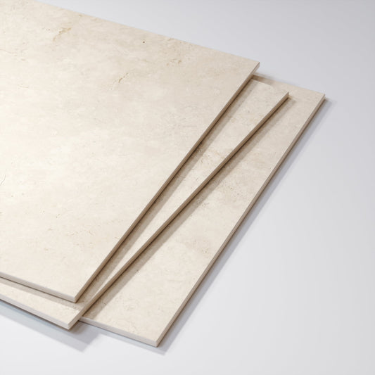 Navona Bianco Ivory Limestone Porcelain Wall or Floor Tile 1200 x 600mm