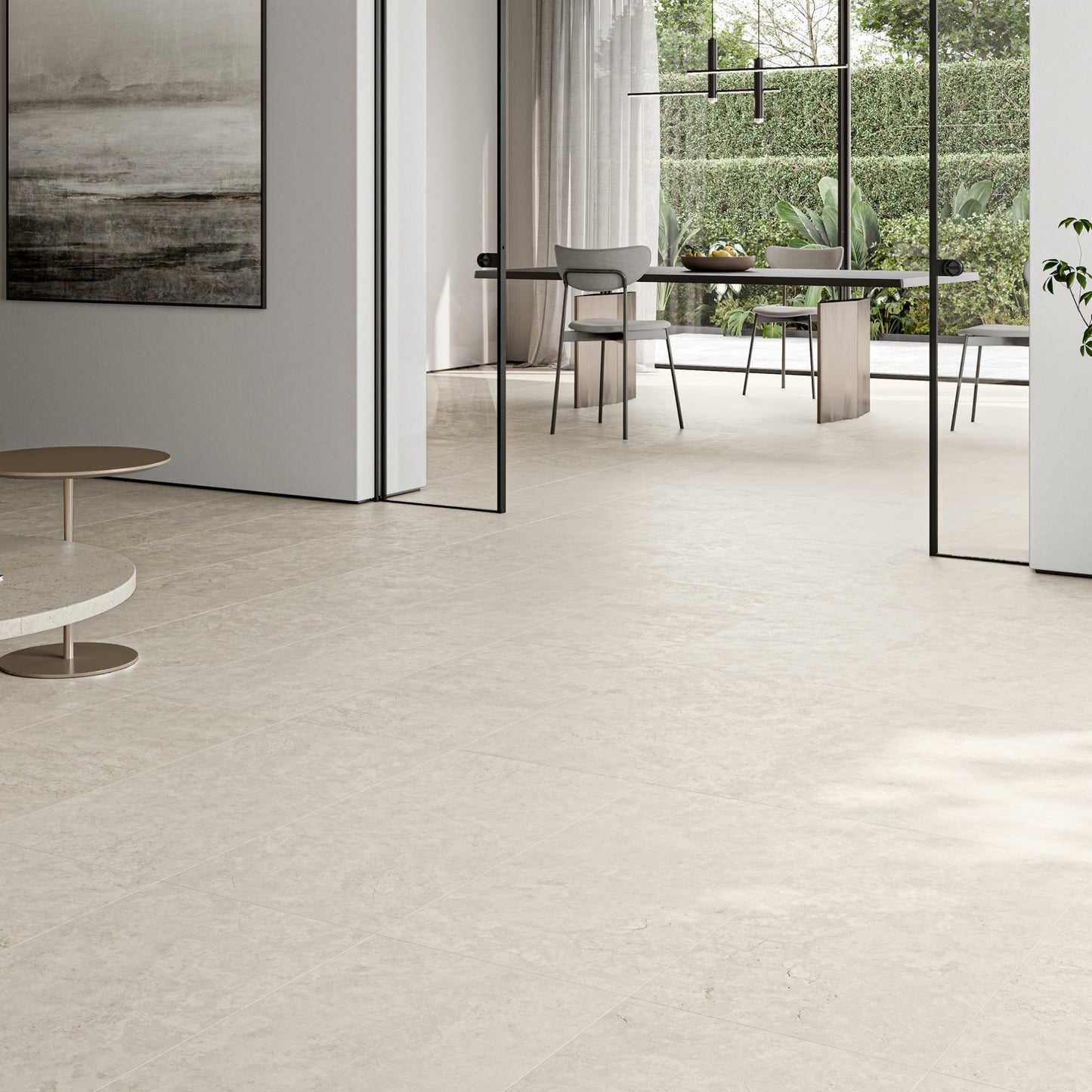 Navona Bianco Ivory Limestone Porcelain Wall or Floor Tile 1200 x 600mm