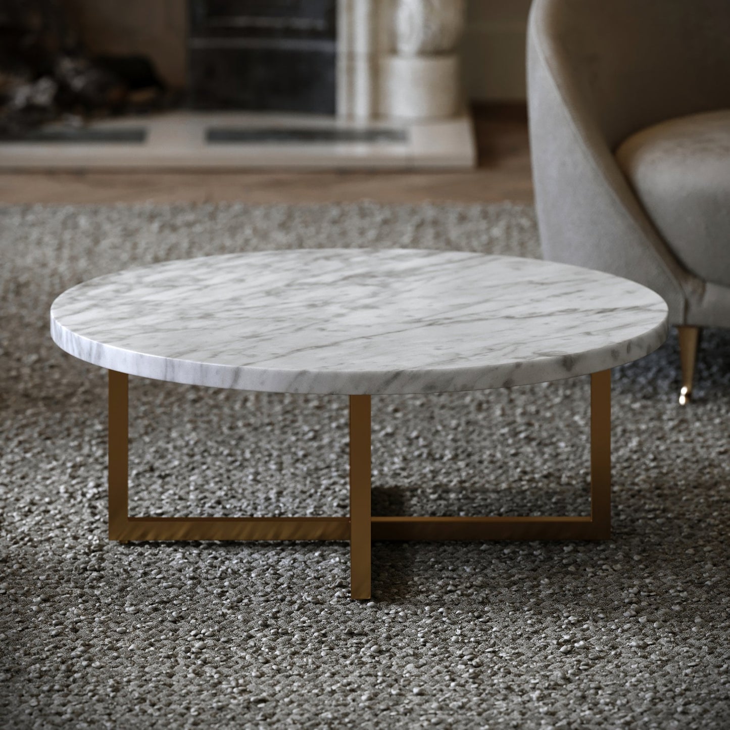 Nazzano Carrara Marble Round Coffee Table