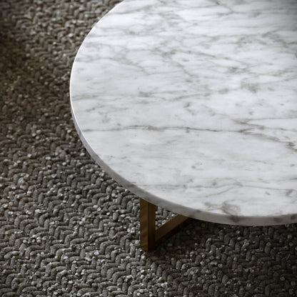Nazzano Carrara Marble Round Coffee Table