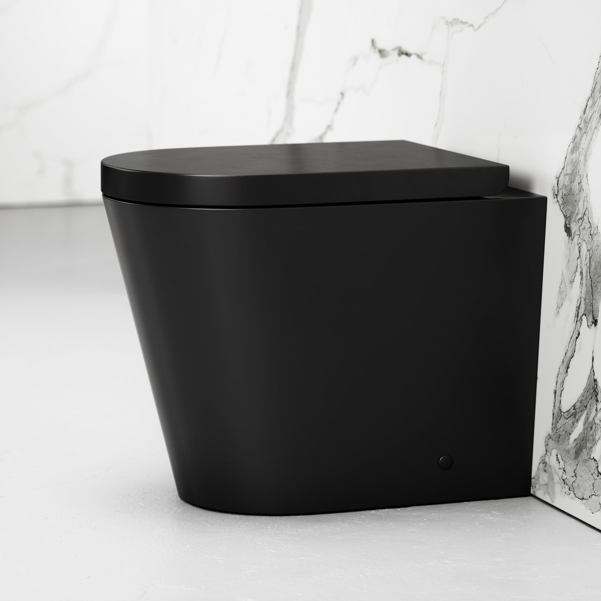 Nera Matte Black Back To Wall Rimless Toilet & Soft Close Seat