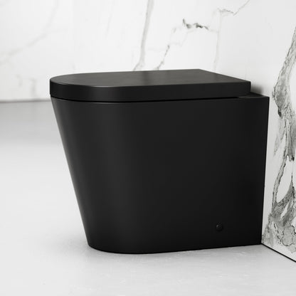 Nera Matte Black Back To Wall Rimless Toilet & Soft Close Seat