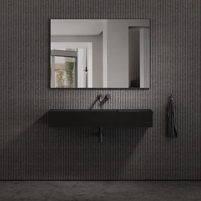 Nera Matte Black Wall Mounted Basin 1200mm
