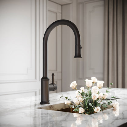Norton Deep Bronze Single Hole Traditional Pull Out Kitchen Tap
