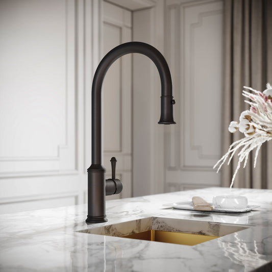 Norton Deep Bronze Single Hole Traditional Pull Out Kitchen Tap