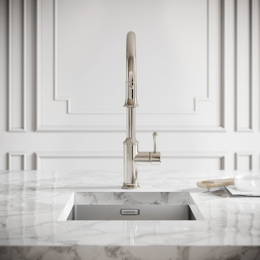 Norton Polished Nickel Single Hole Traditional Pull Out Kitchen Tap