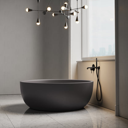 Notion Charcoal Freestanding Stone Round Bath 1350mm