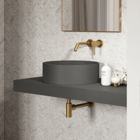 Nuvo Clay Round Countertop Stone Basin 450mm