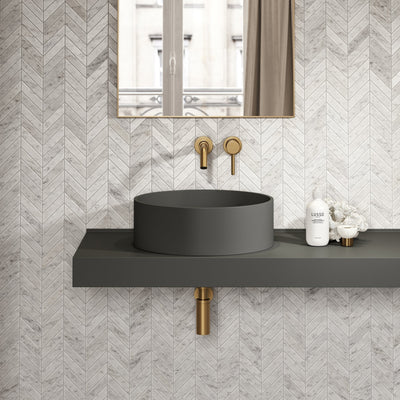 Nuvo Clay Round Countertop Stone Basin 450mm