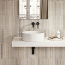 Nuvo White Round Countertop Stone Basin 450mm