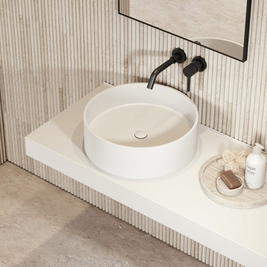 Nuvo Round Countertop Stone Basin 450mm
